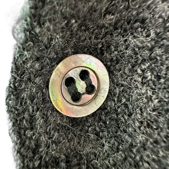 Clan Douglas Made in Scotland 60% Merino Wool 1/4 Button Sweater Mens Large Gray - Picture 6 of 8